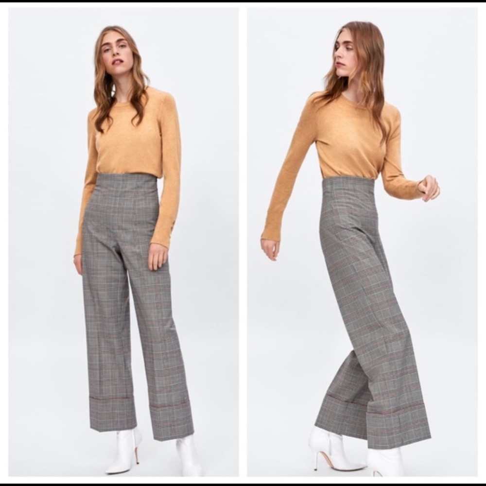 Zara pants with turned -up cuffs.